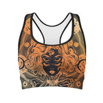 Wiccan Girl And Magical Moon Print Women's Sports Bra