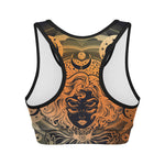 Wiccan Girl And Magical Moon Print Women's Sports Bra
