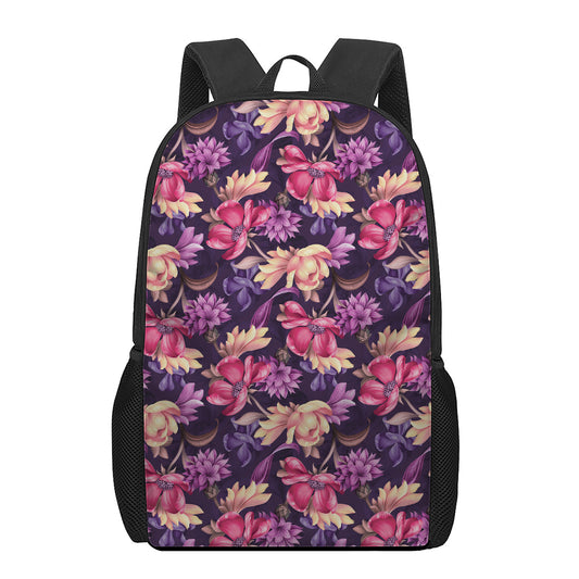 Wild Flower Print 17 Inch Backpack