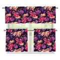 Wild Flower Print 3 Piece Kitchen Curtains