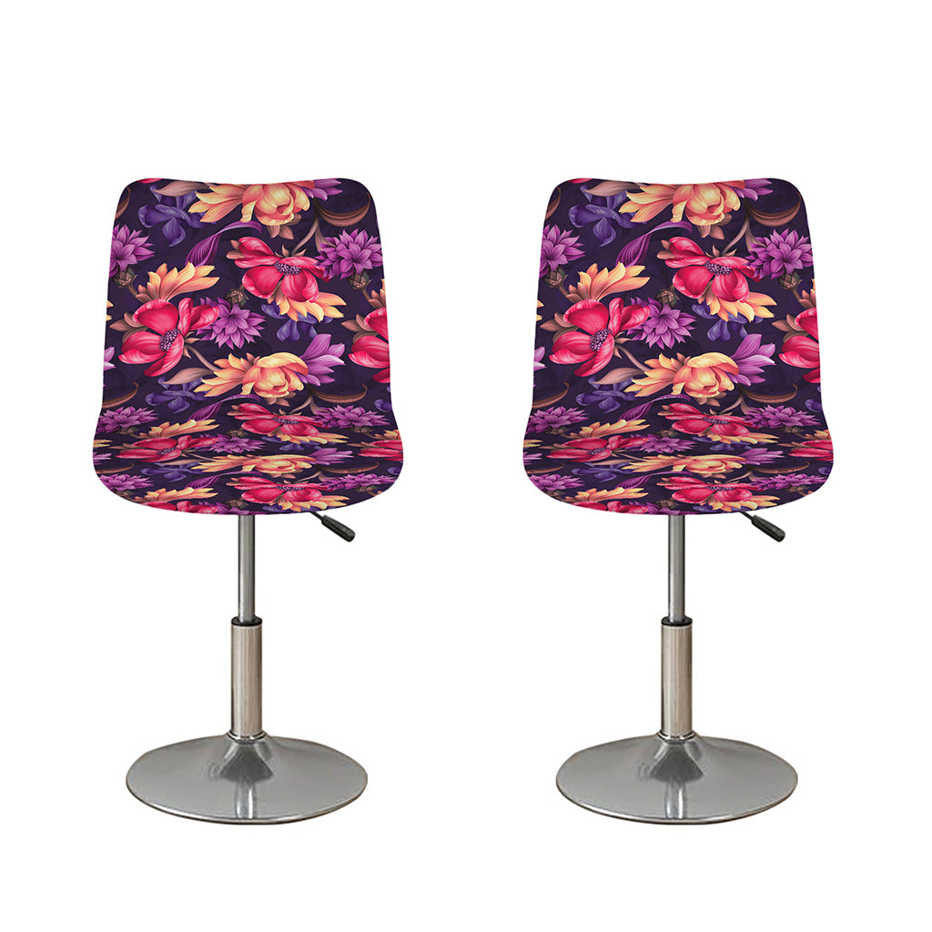 Wild Flower Print Bar Stool Covers
