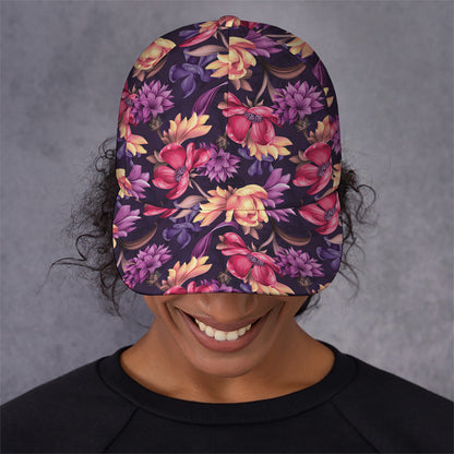 Wild Flower Print Baseball Cap
