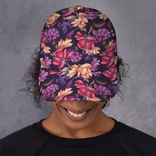 Wild Flower Print Baseball Cap