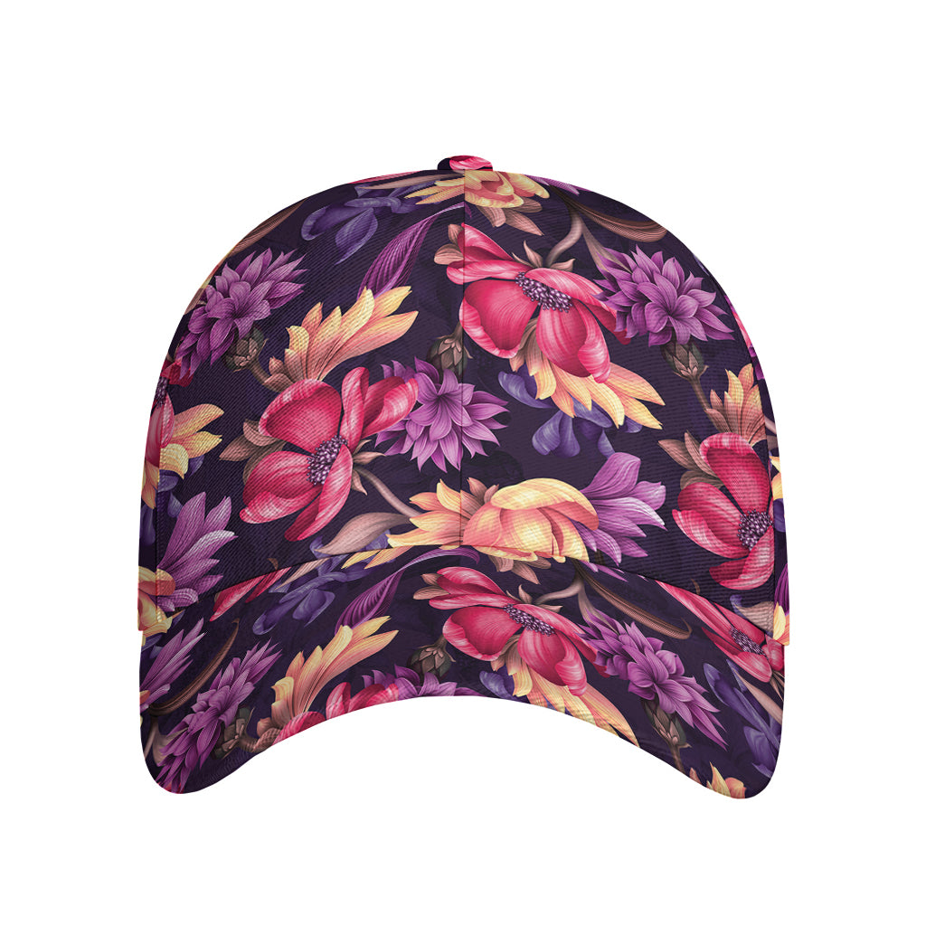 Wild Flower Print Baseball Cap