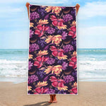 Wild Flower Print Beach Towel
