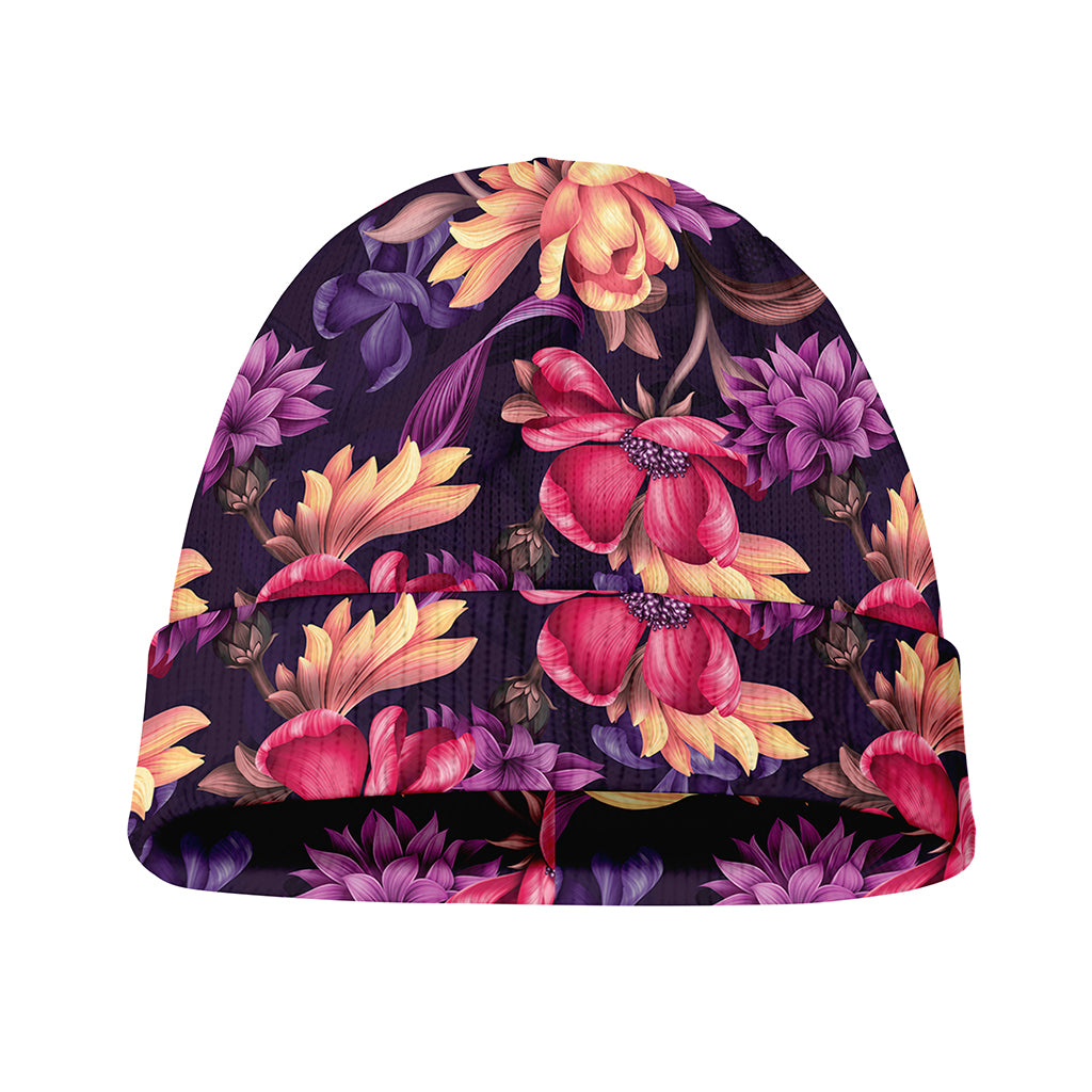 Wild Flower Print Beanie