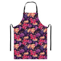 Wild Flower Print Bib Apron With Pocket