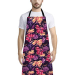 Wild Flower Print Bib Apron With Pocket