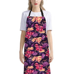 Wild Flower Print Bib Apron With Pocket