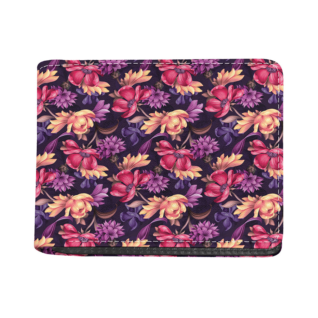 Wild Flower Print Bifold Wallet