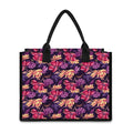 Wild Flower Print Canvas Tote Bag