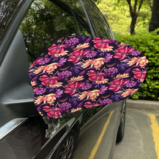 Wild Flower Print Car Side Mirror Covers