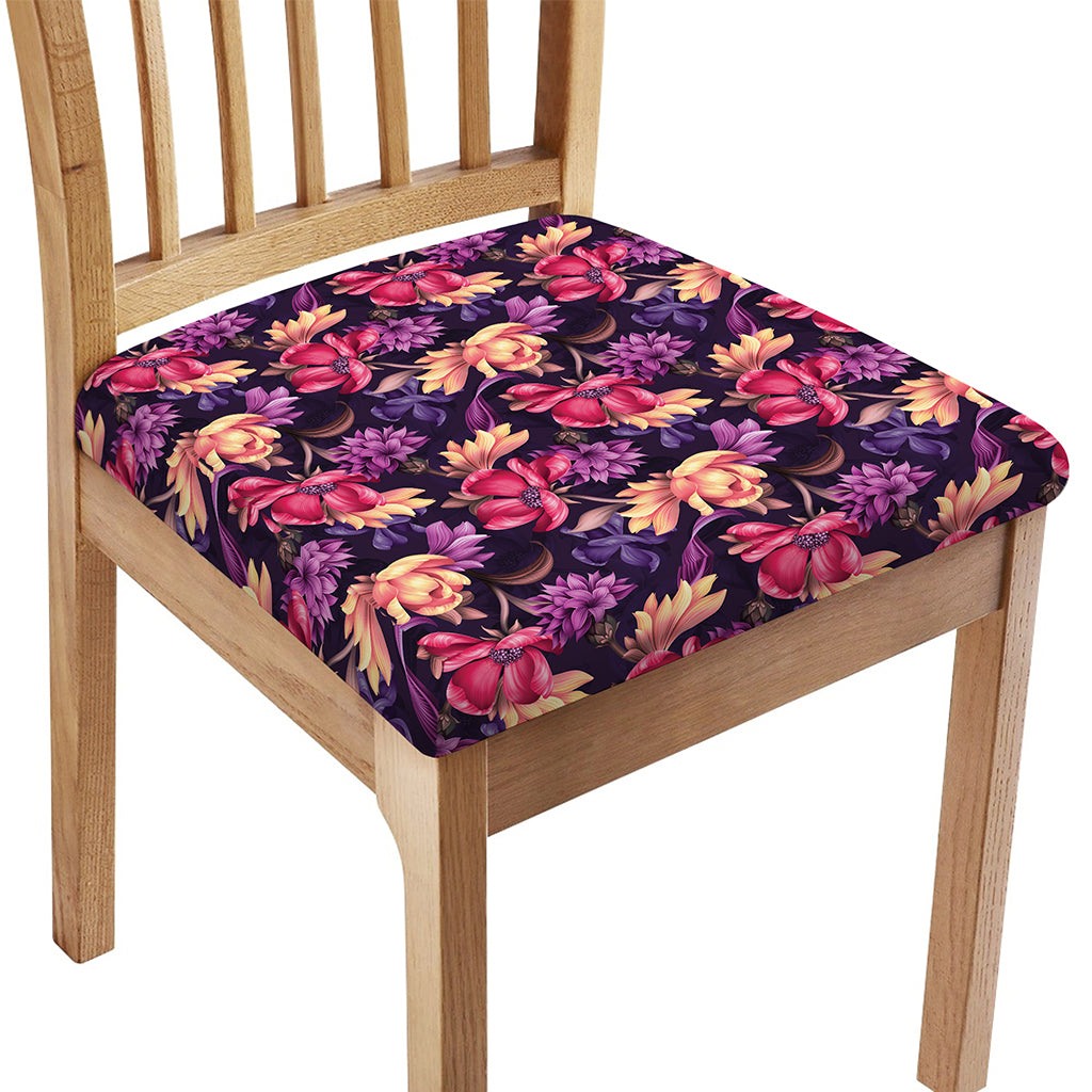 Wild Flower Print Chair Cushion Cover
