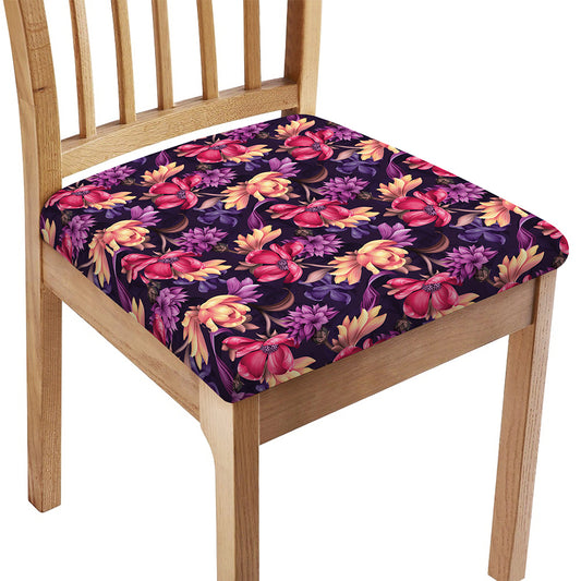 Wild Flower Print Chair Cushion Cover