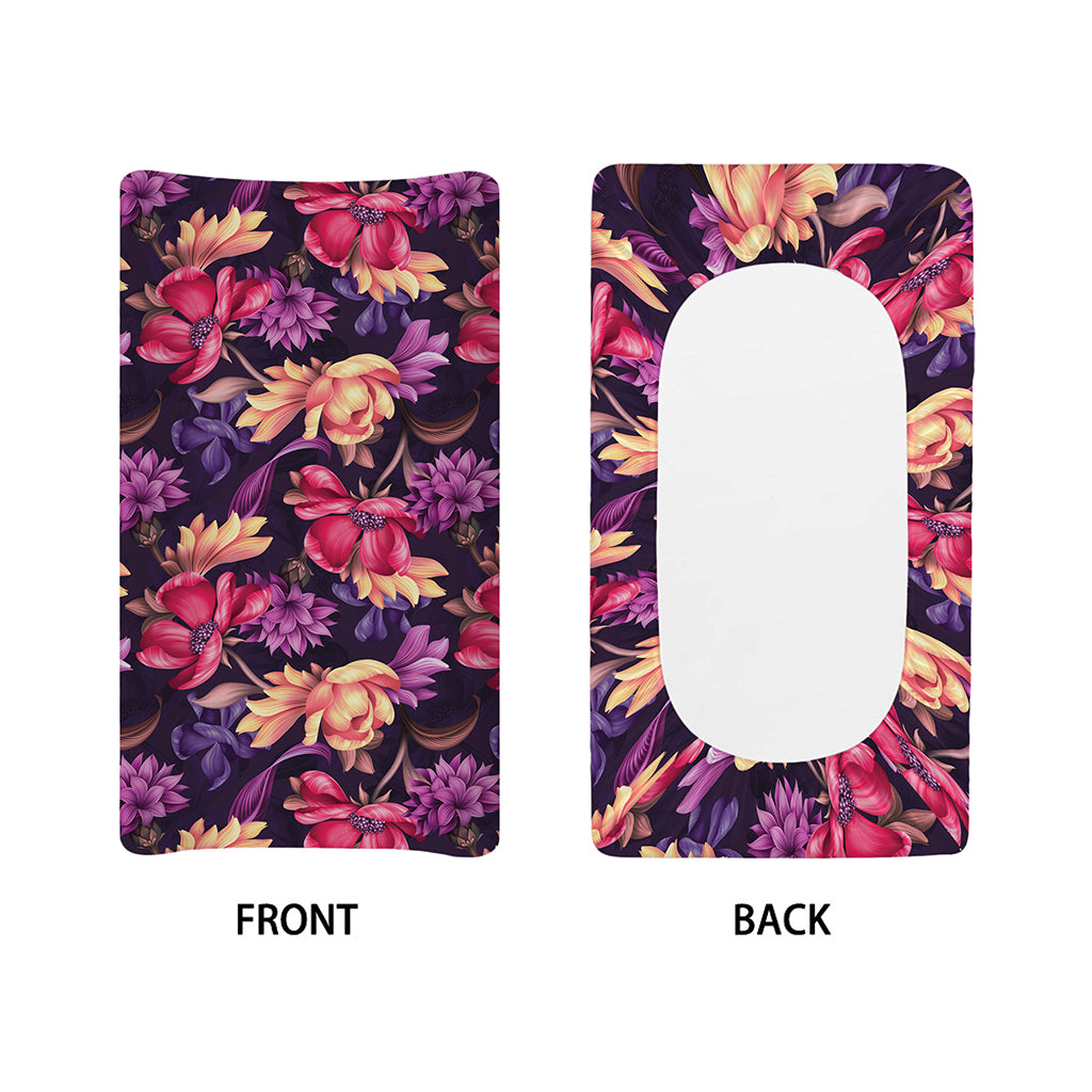 Wild Flower Print Changing Pad Cover