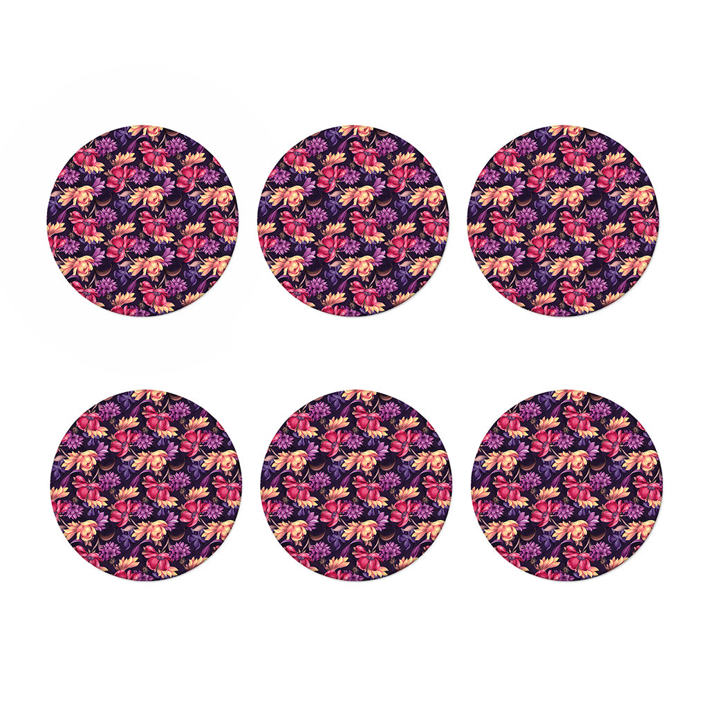 Wild Flower Print Coaster Set