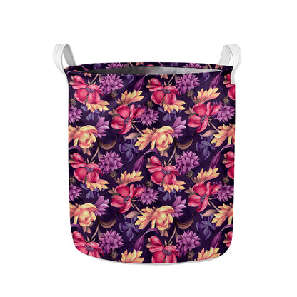 Wild Flower Print Collapsible Laundry Basket
