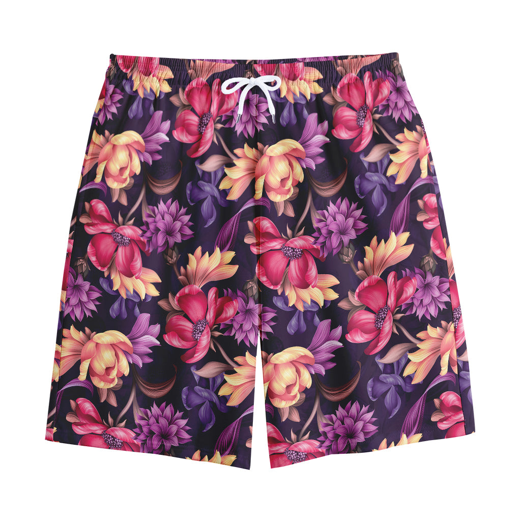 Wild Flower Print Cotton Shorts
