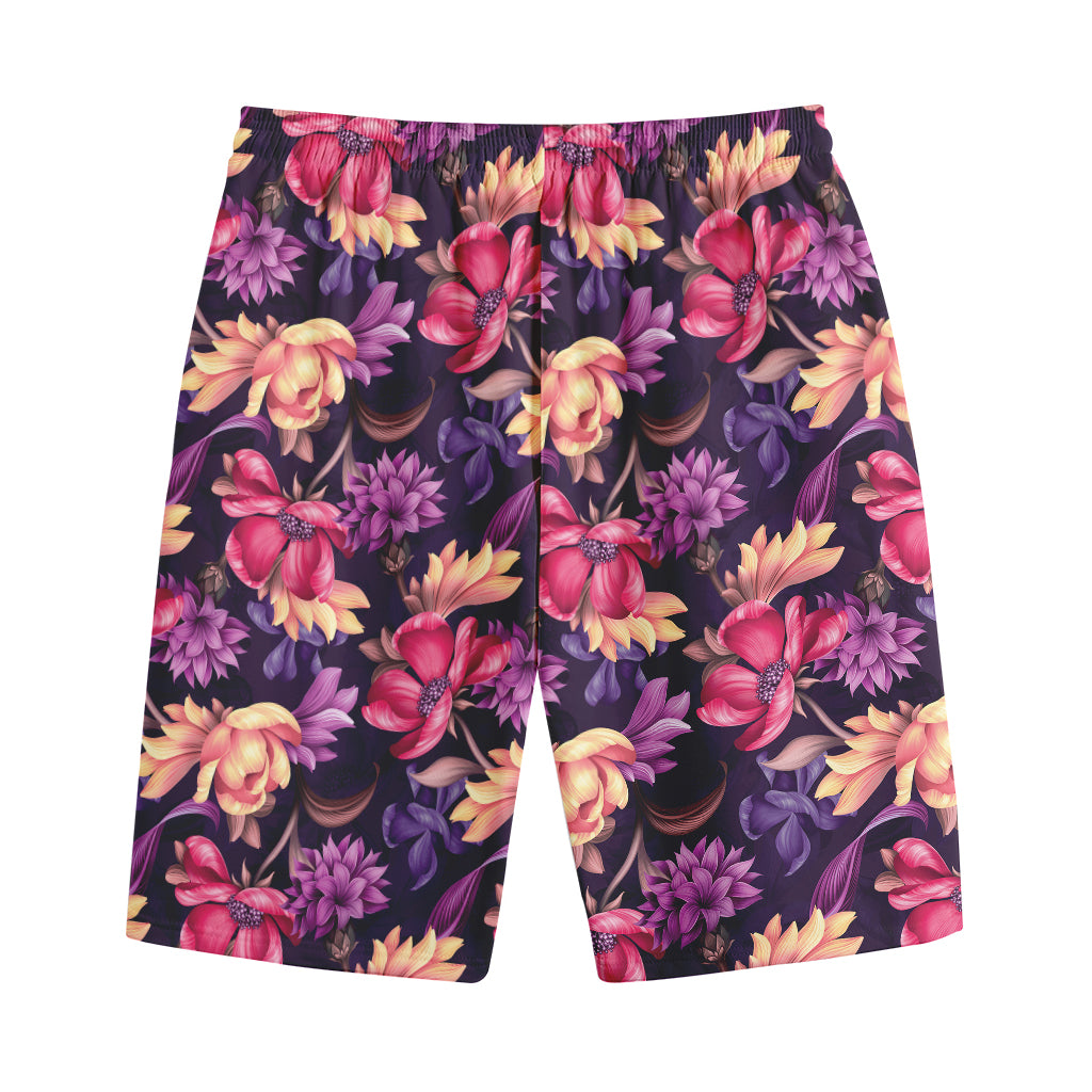 Wild Flower Print Cotton Shorts