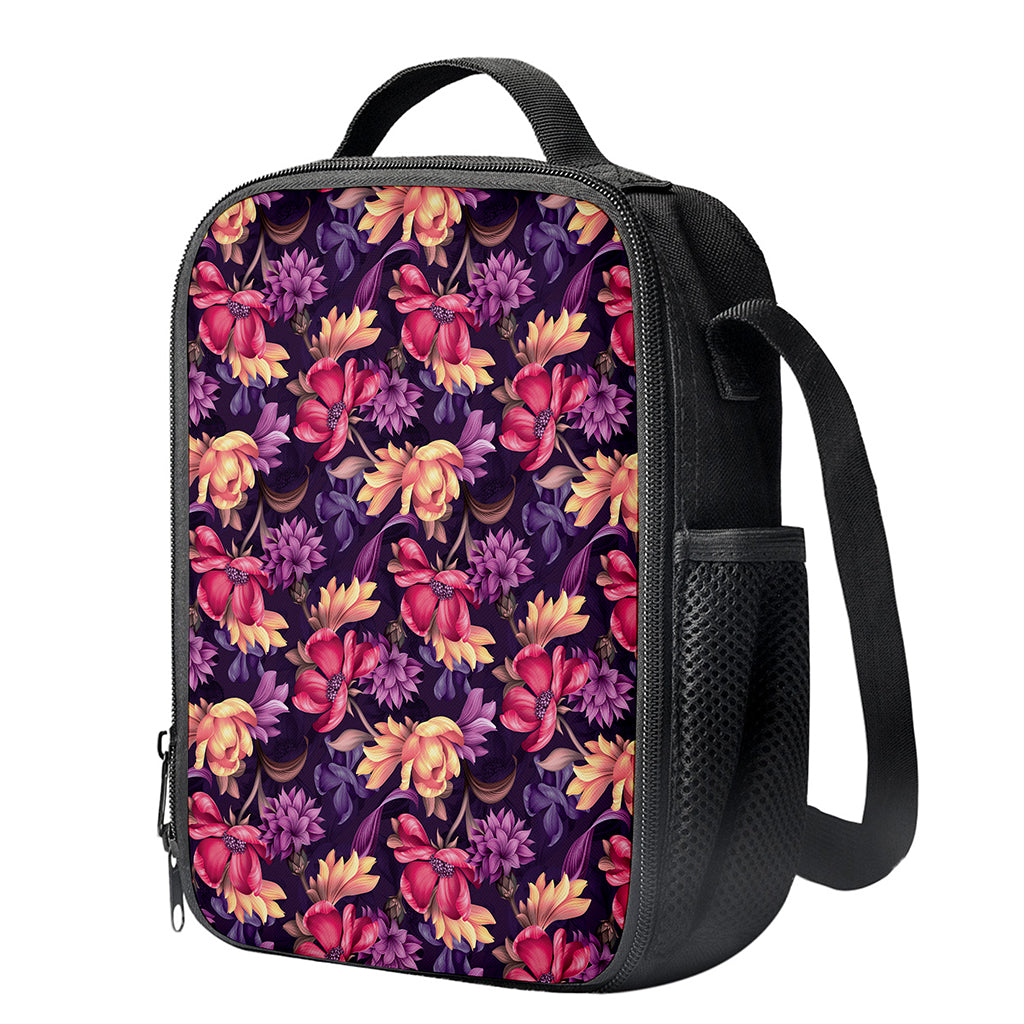 Wild Flower Print Crossbody Lunch Bag
