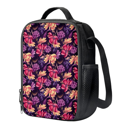 Wild Flower Print Crossbody Lunch Bag