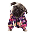 Wild Flower Print Dog Zip Up Hoodie