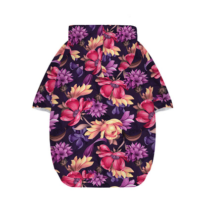 Wild Flower Print Dog Zip Up Hoodie