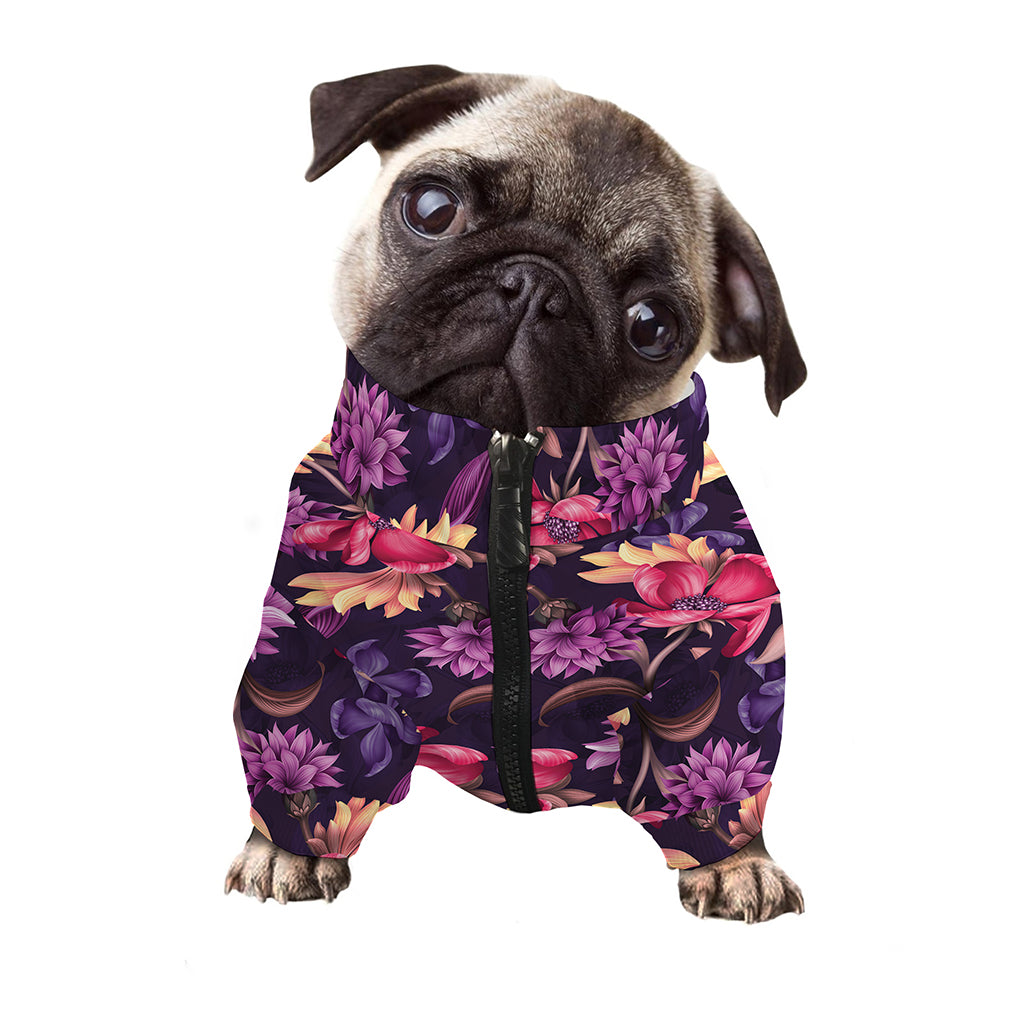 Wild Flower Print Dog Zip Up Jacket