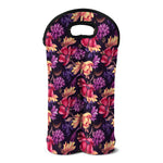 Wild Flower Print Double Neoprene Wine Tote