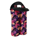 Wild Flower Print Double Neoprene Wine Tote