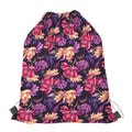 Wild Flower Print Drawstring Bag