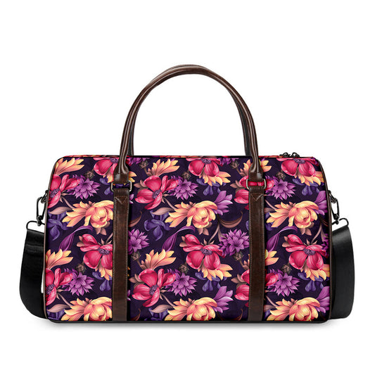 Wild Flower Print Duffle Bag