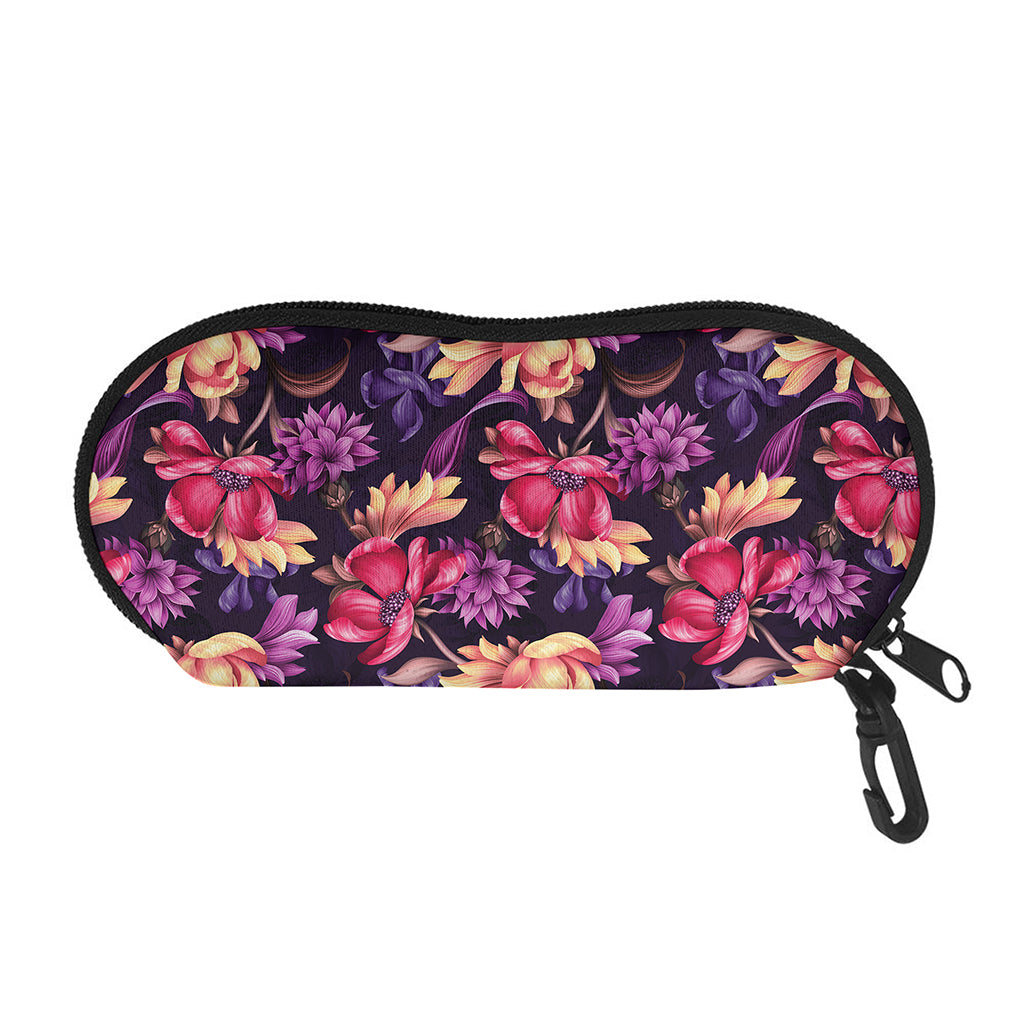 Wild Flower Print Glasses Case