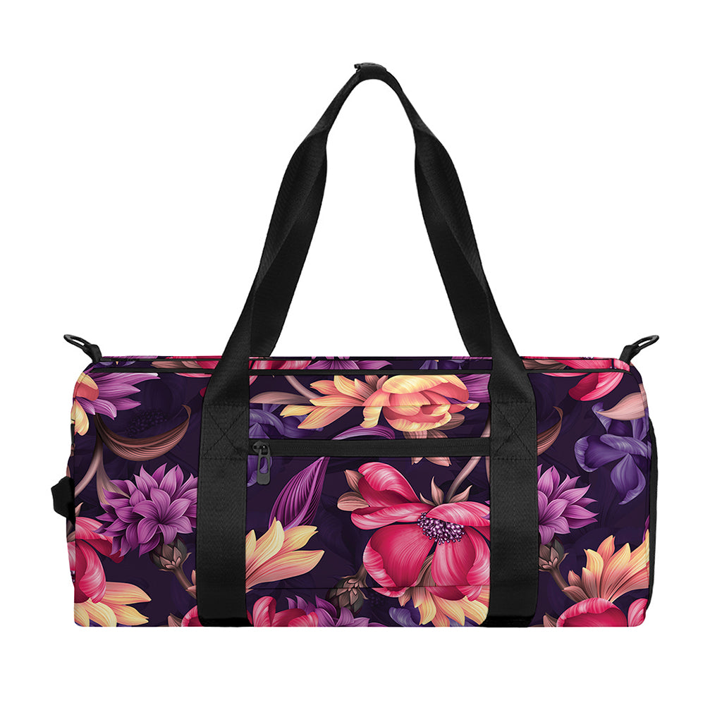 Wild Flower Print Gym Bag