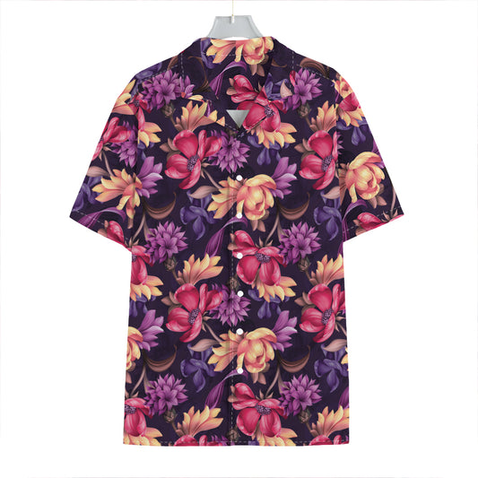 Wild Flower Print Hawaiian Shirt
