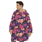 Wild Flower Print Hoodie Blanket
