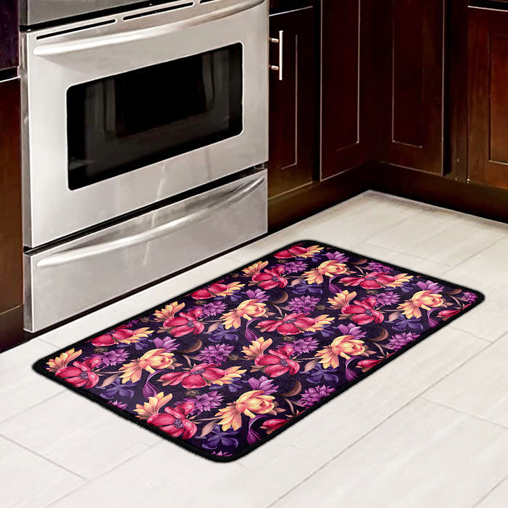 Wild Flower Print Kitchen Mat