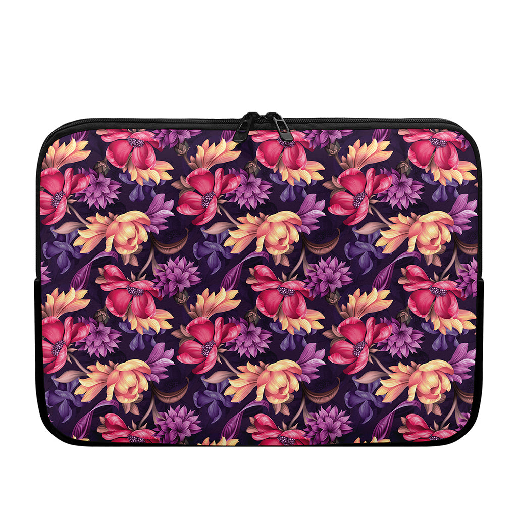 Wild Flower Print Laptop Sleeve