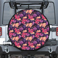 Wild Flower Print Leather Spare Tire Cover