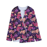 Wild Flower Print Long Sleeve Short Coat