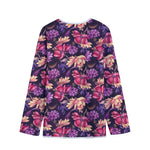 Wild Flower Print Long Sleeve Short Coat