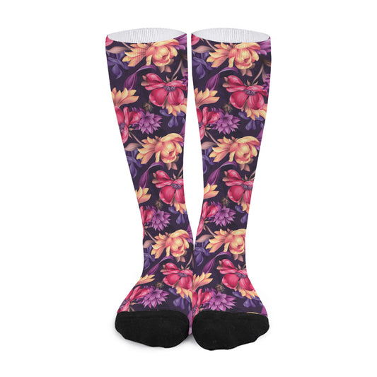 Wild Flower Print Long Socks