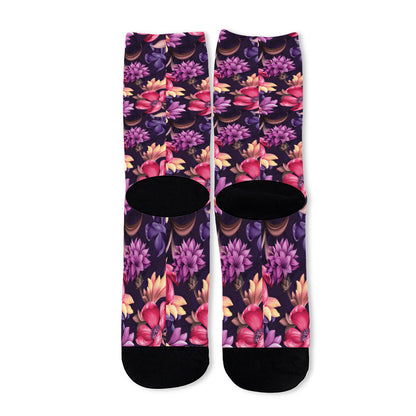 Wild Flower Print Long Socks