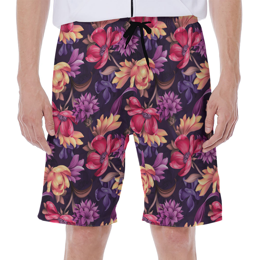Wild Flower Print Men's Beach Shorts