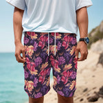 Wild Flower Print Men's Cargo Shorts