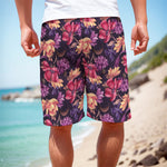 Wild Flower Print Men's Cargo Shorts