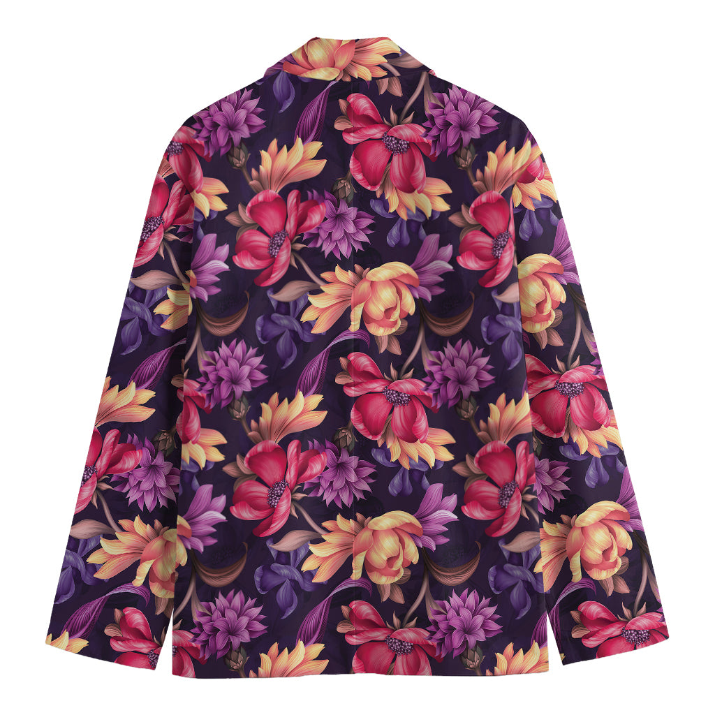 Wild Flower Print Men's Cotton Blazer