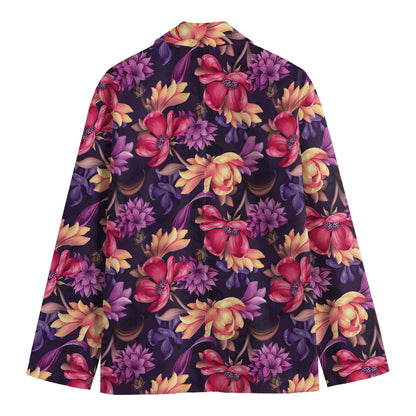 Wild Flower Print Men's Cotton Blazer