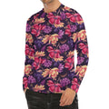 Wild Flower Print Men's Long Sleeve Rash Guard