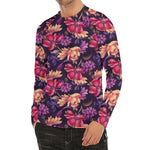 Wild Flower Print Men's Long Sleeve Rash Guard